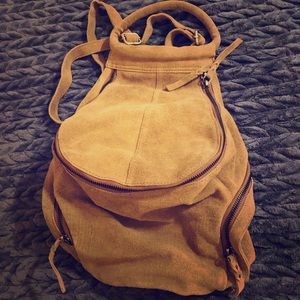Tan Suede backpack made by Cut & Paste